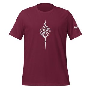 This is a Dredge tshirt with the symbol of the deep. Harken to the depths with our Symbol of the Deep tee on a rich maroon base.