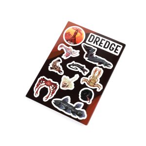 DREDGE sticker sheet, featuring a selection of aberrations from each of the regions.