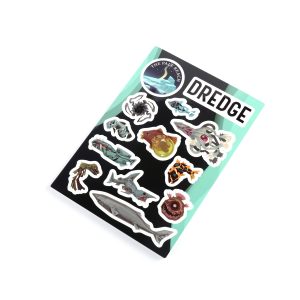 DREDGE sticker sheet, featuring a selection of aberrations from each of the regions.