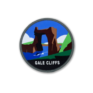 Gale Cliffs woven 8cm diameter patch from DREDGE game